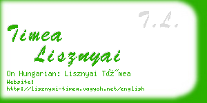 timea lisznyai business card